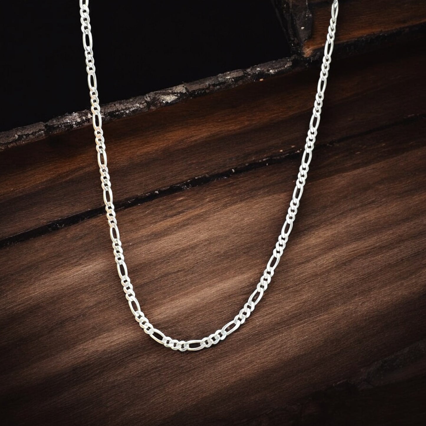 CADENA FIGARO 3- 1 EN PLATA MEXICANA .925