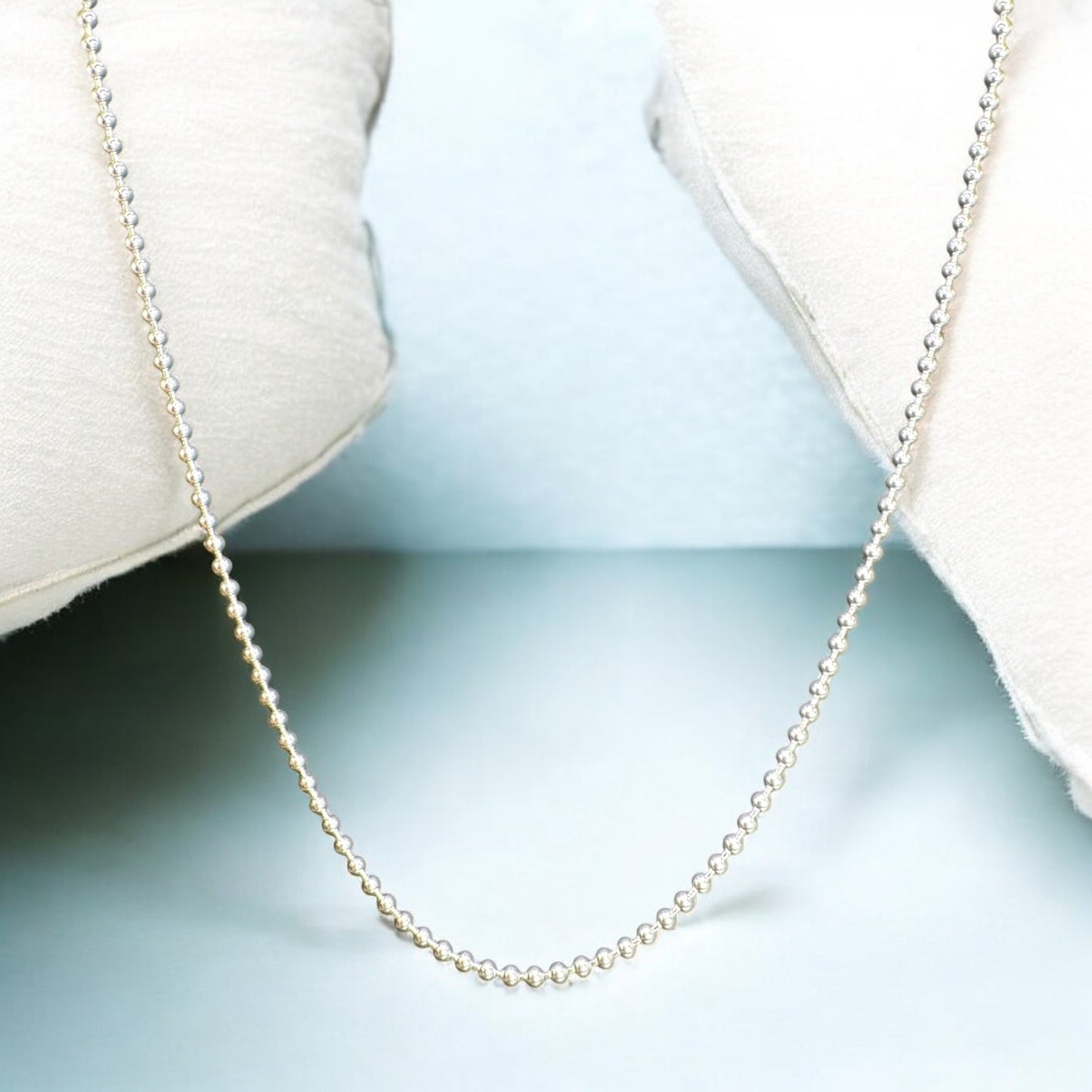 CADENA CON BOLITAS EN PLATA MEXICANA .925