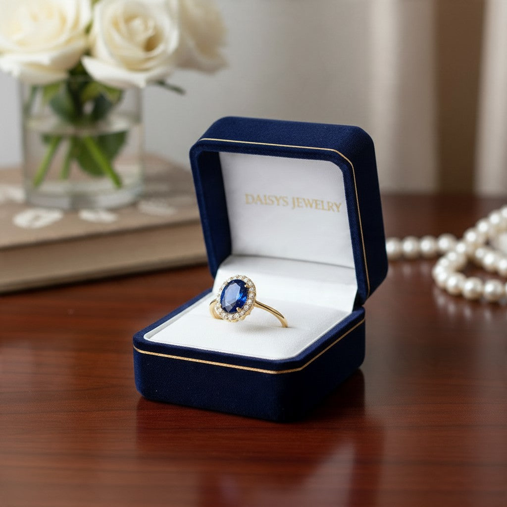 ANILLO AZUL EN ORO MEXICANO 10 K