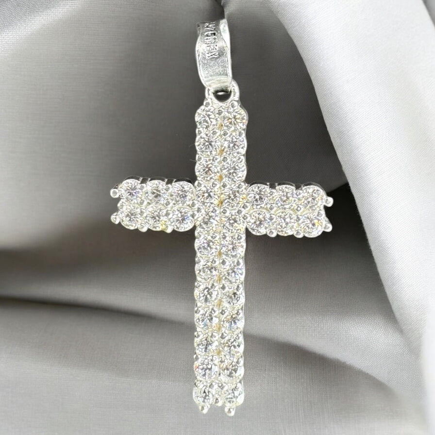 DIJE CRUZ EN PLATA MEXICANA .925