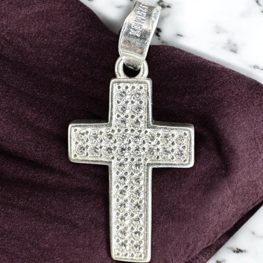 DIJE CRUZ MINI EN PLATA MEXICANA .925