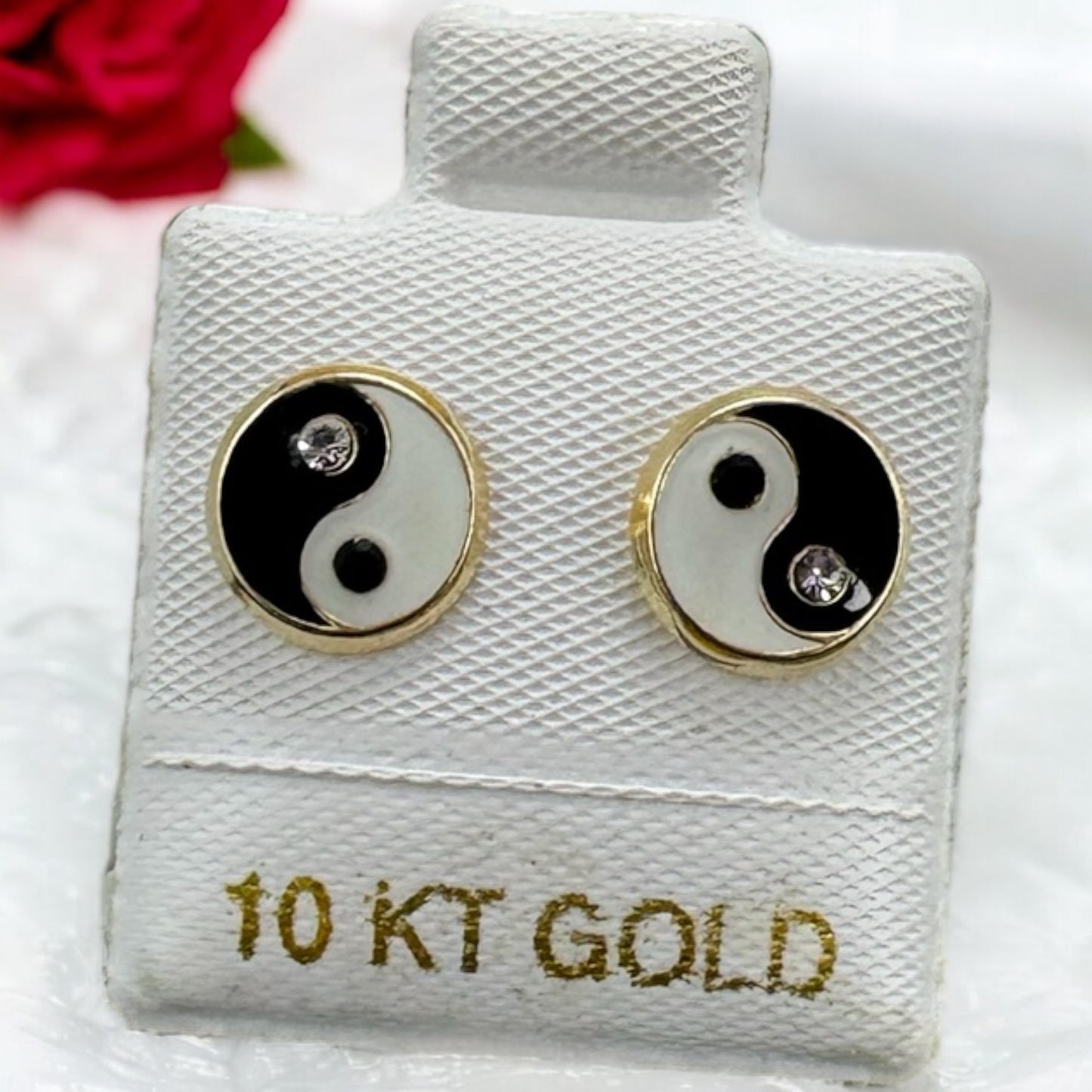 BROQUELES YIN YANG EN ORO MEX. 10 K