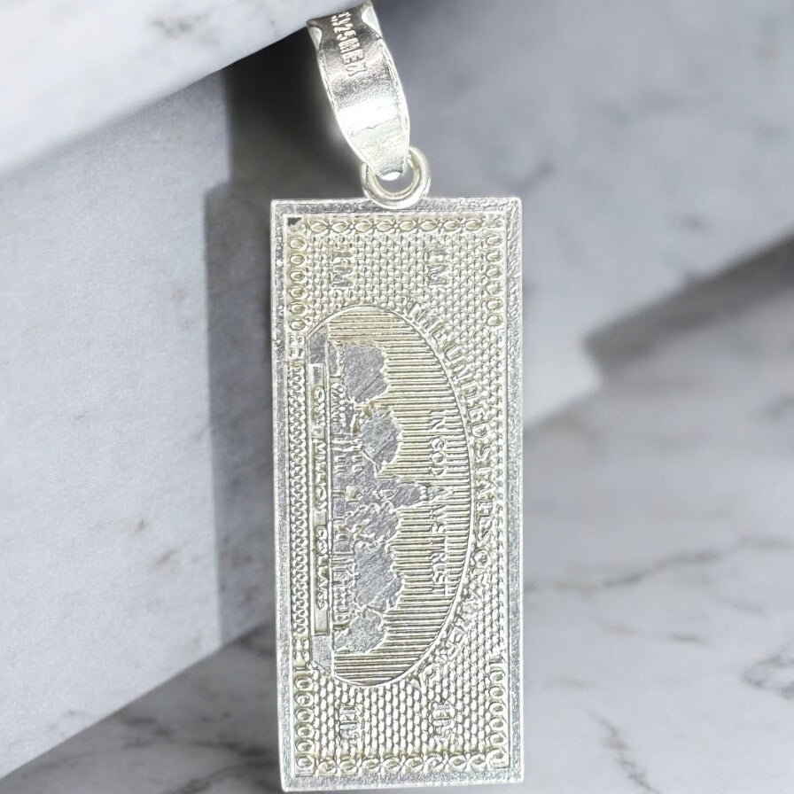 DIJE DE UN BILLETE EN PLATA MEXICANA .925