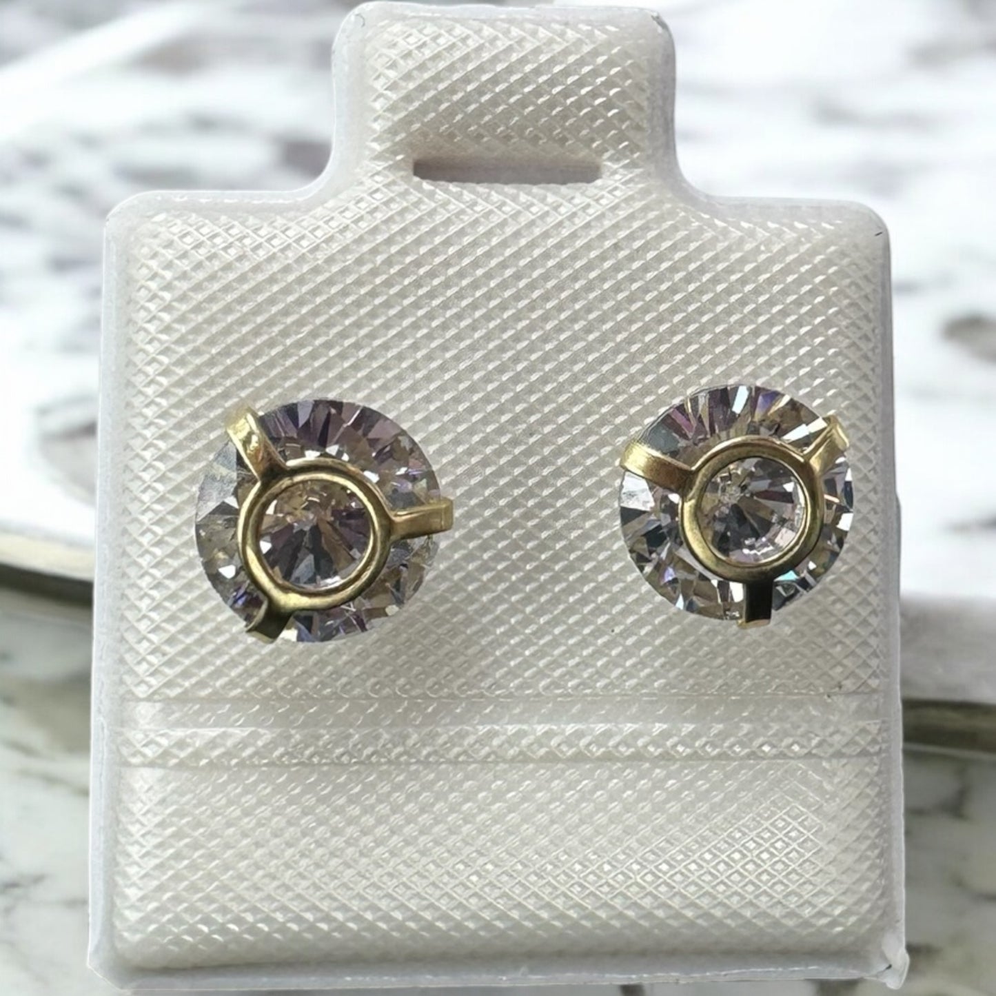 ARETE PERLA CRISTAL EN ORO MEX. 10 K
