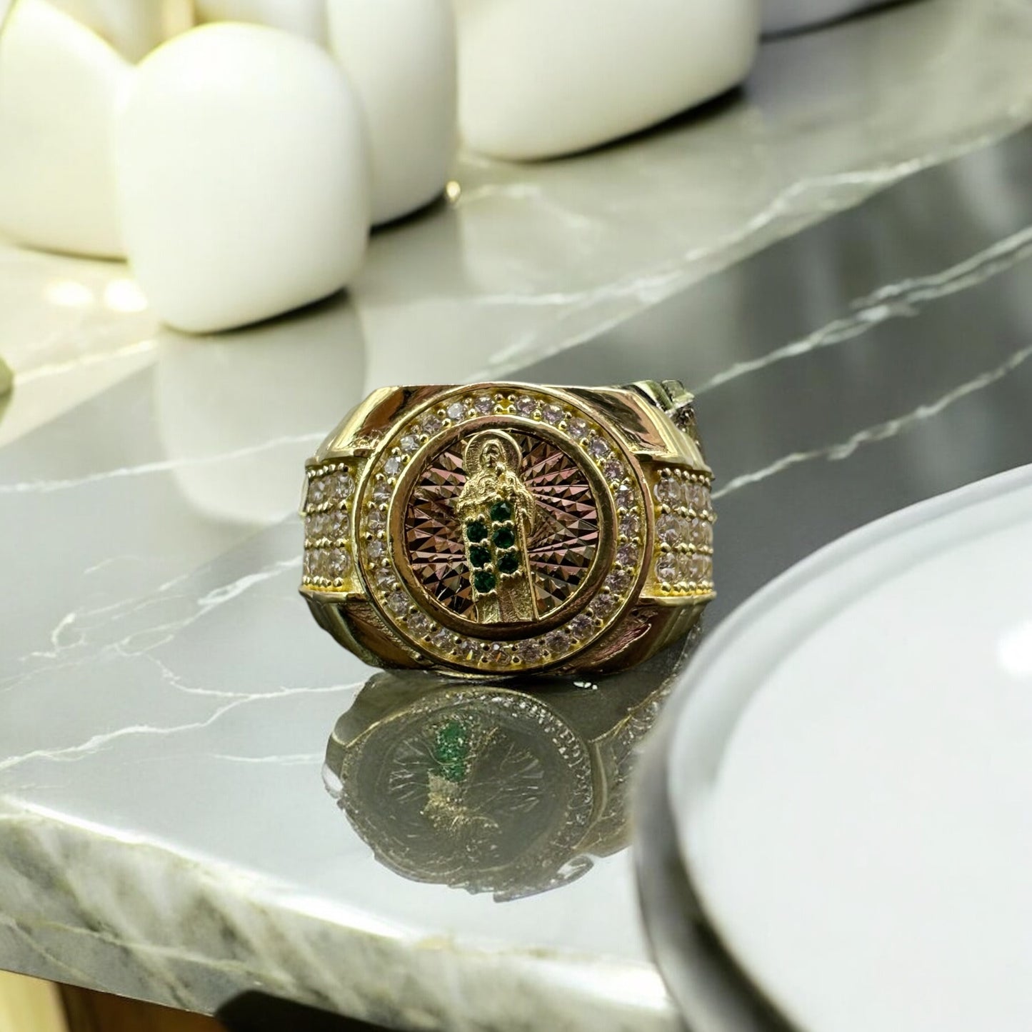ANILLO PARA CABALLERO DE SAN JUDAS EN ORO MEXICANO 10 K