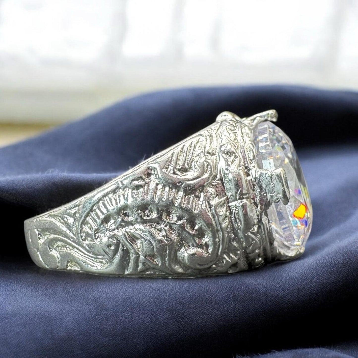 ANILLO PERLA CRISTAL EN PLATA MEXICANA .925