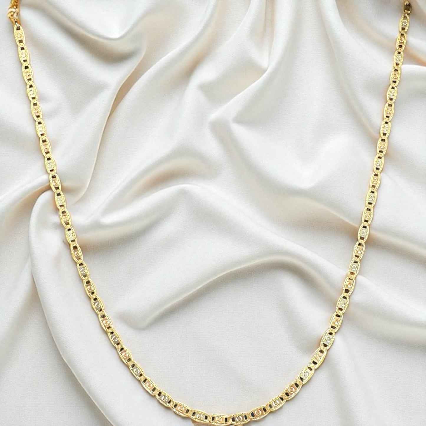 CADENA ESTILO VALENTINO EN ORO MEXICANO 10 K