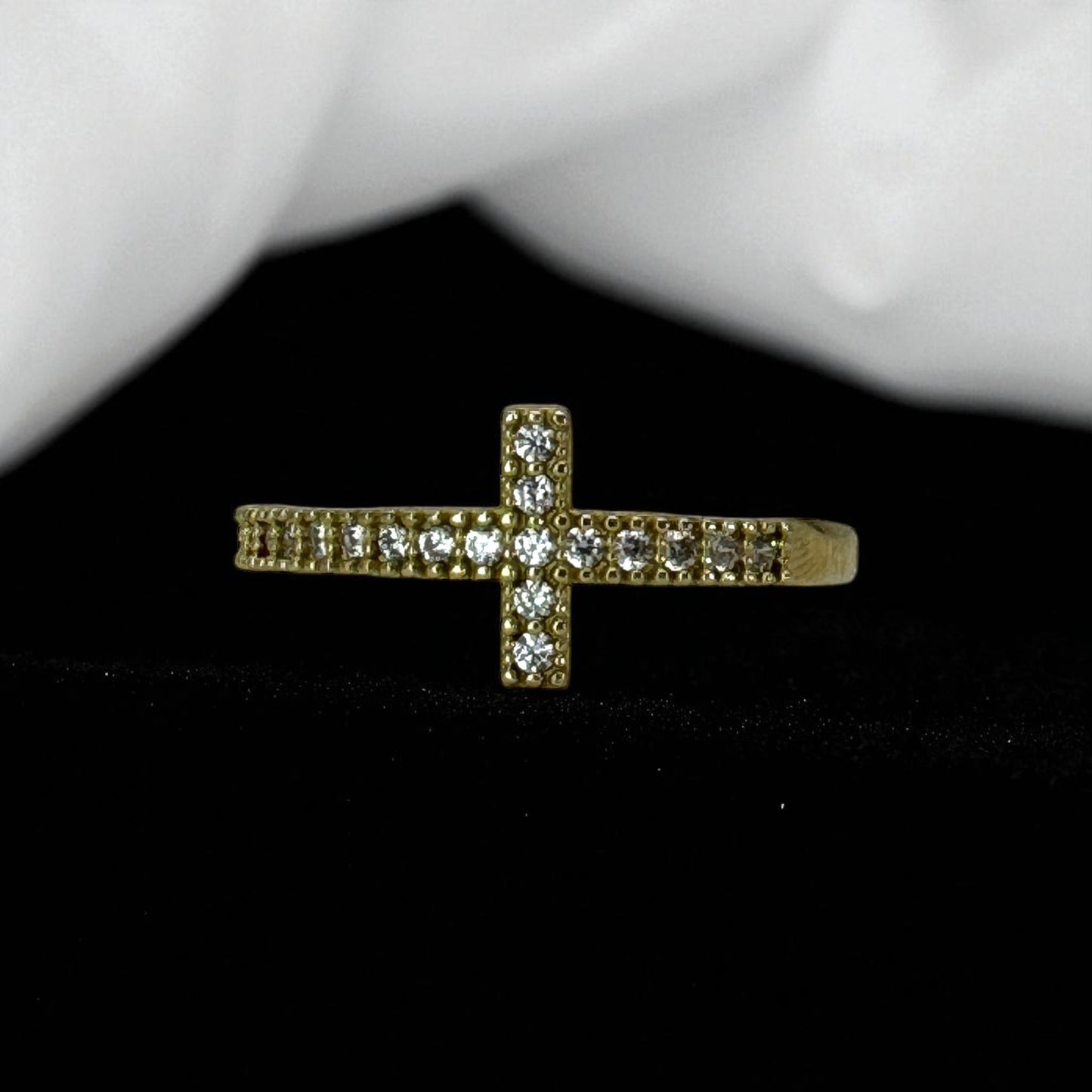 ANILLO DE CRUZ EN ORO MEXICANO 10 K