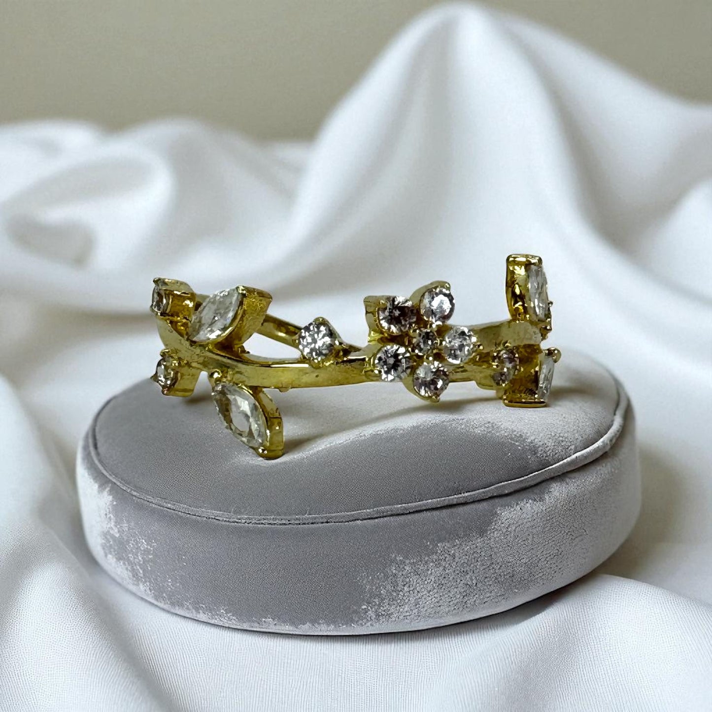 ANILLO DE FLORES EN ORO MEXICANO 10 K