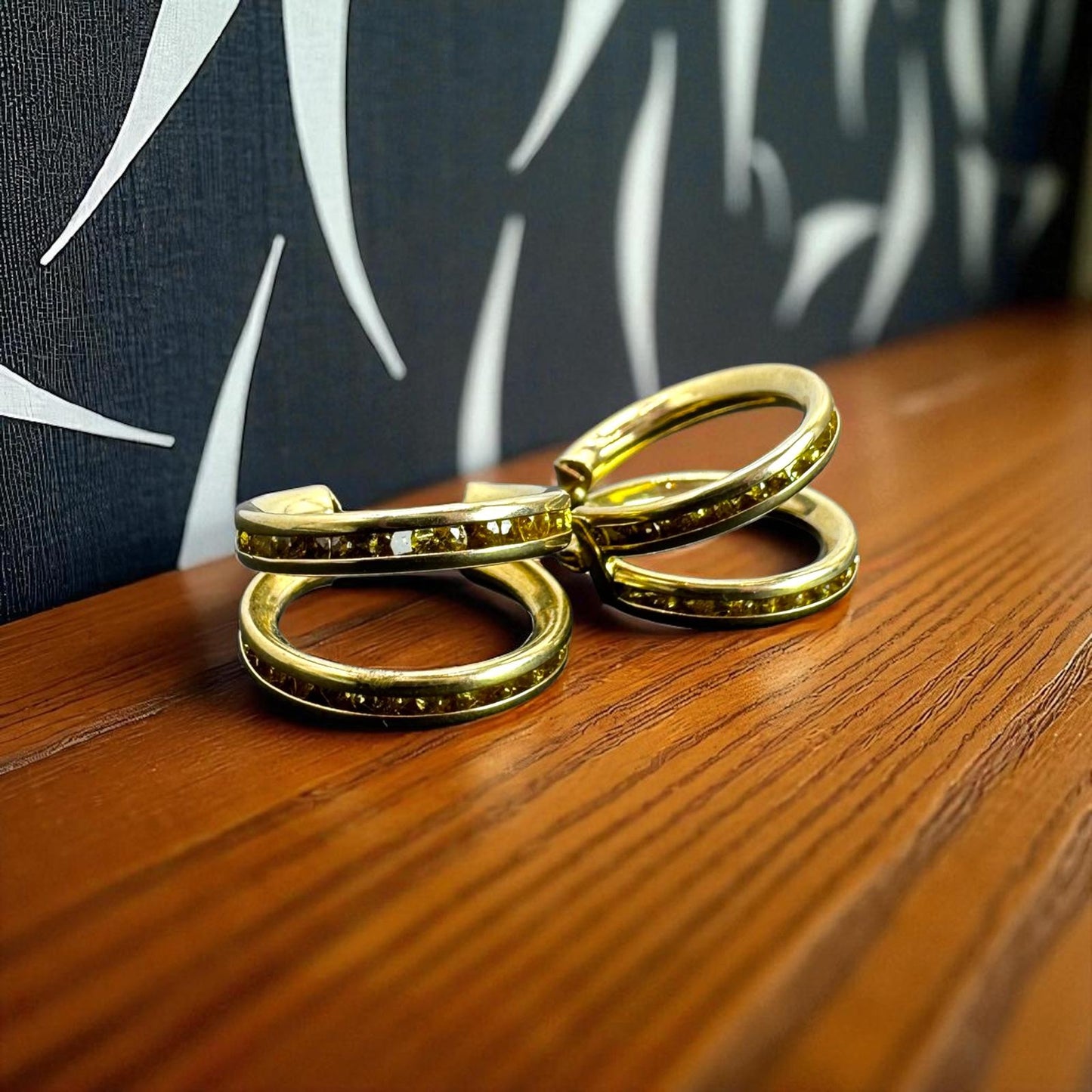 ARRACADA DOBLE EN ORO MEXICANO 10 K