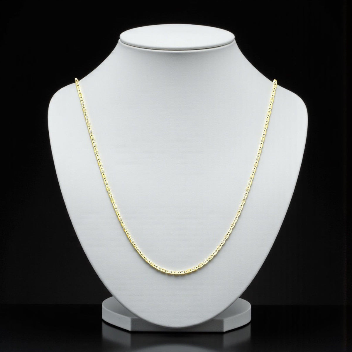 MINI MIRROR CHAIN IN 10K MEXICAN GOLD