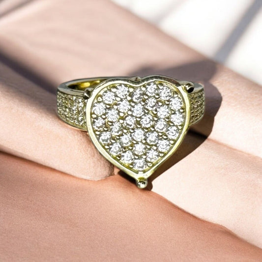 ANILLO CORAZON 3 D EN ORO 10 K