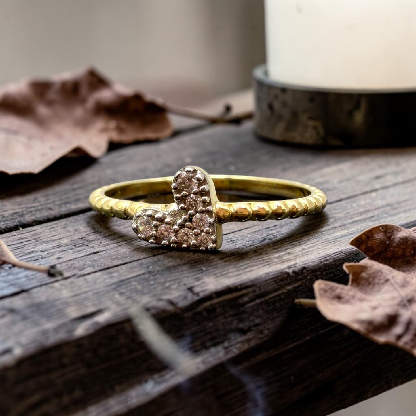 ANILLO DE CORAZON EN ORO MEXICANO 10 K