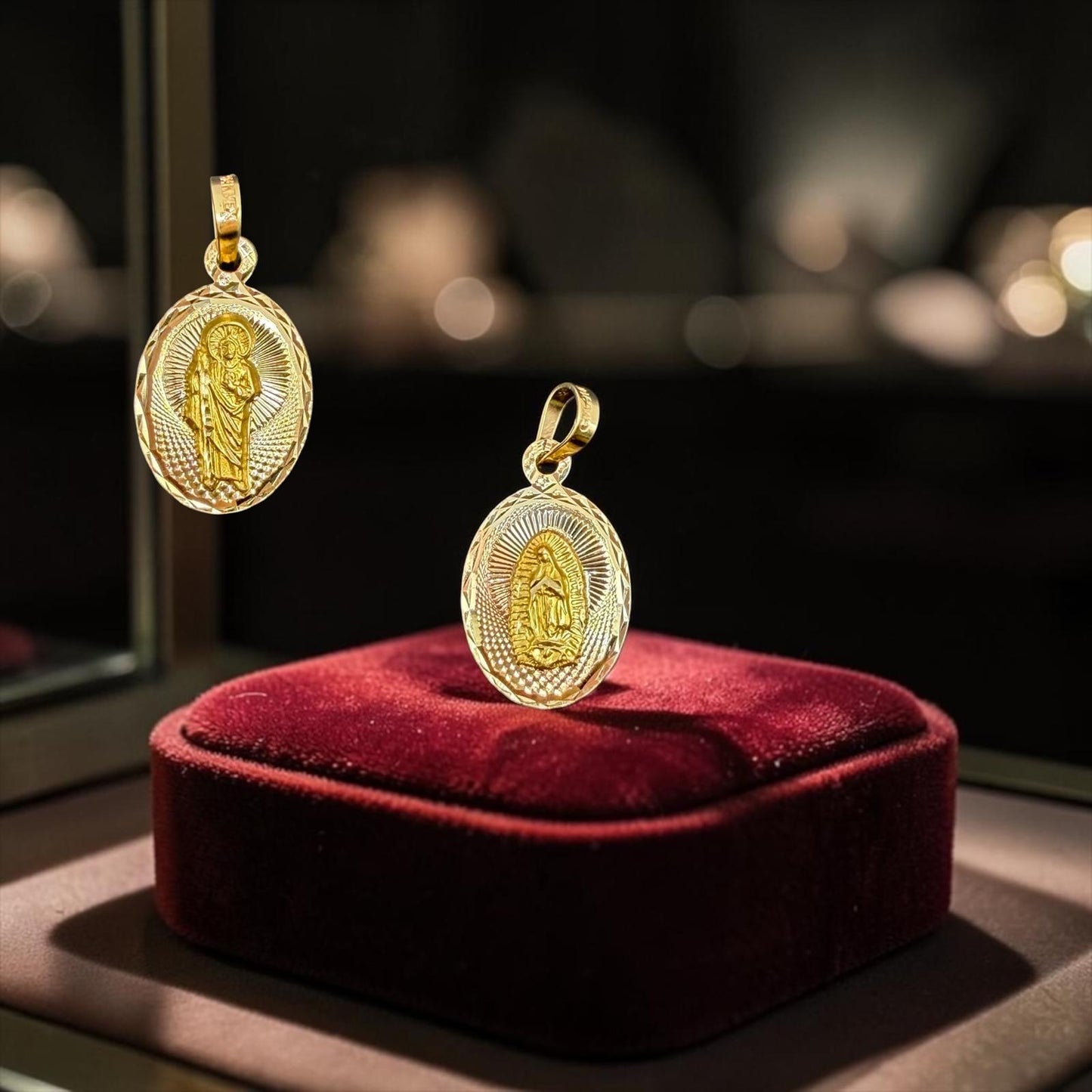 LA VIRGEN/SAN JUDAS EN ORO MEXICANO 14 K