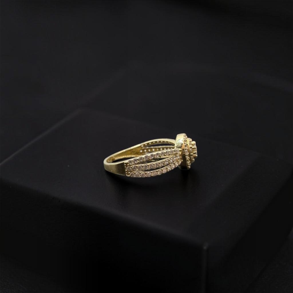 ANILLO PIEDRA CIRCULAR EN ORO 14 K
