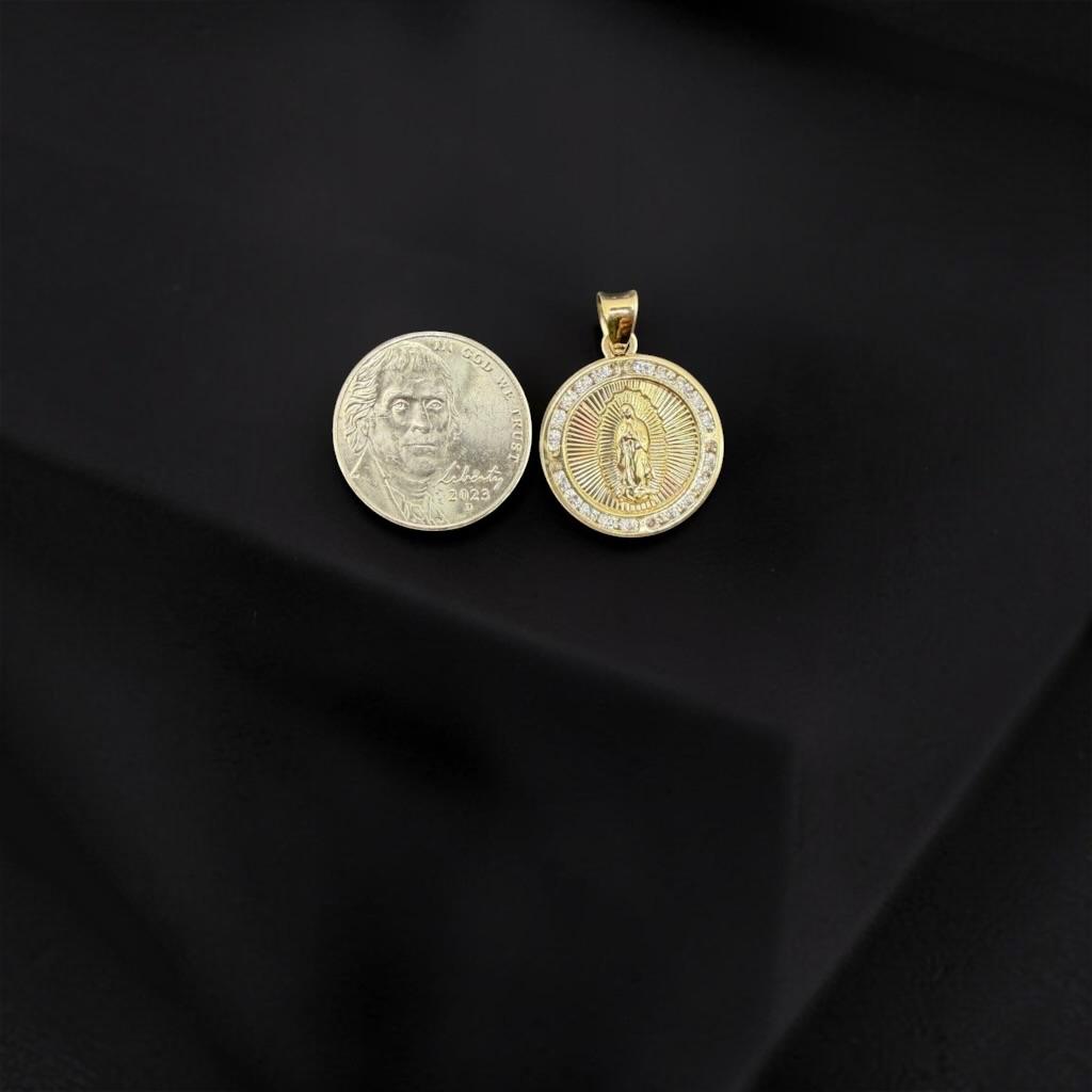 MEDALLA DE LA VIRGEN EN ORO 14 K