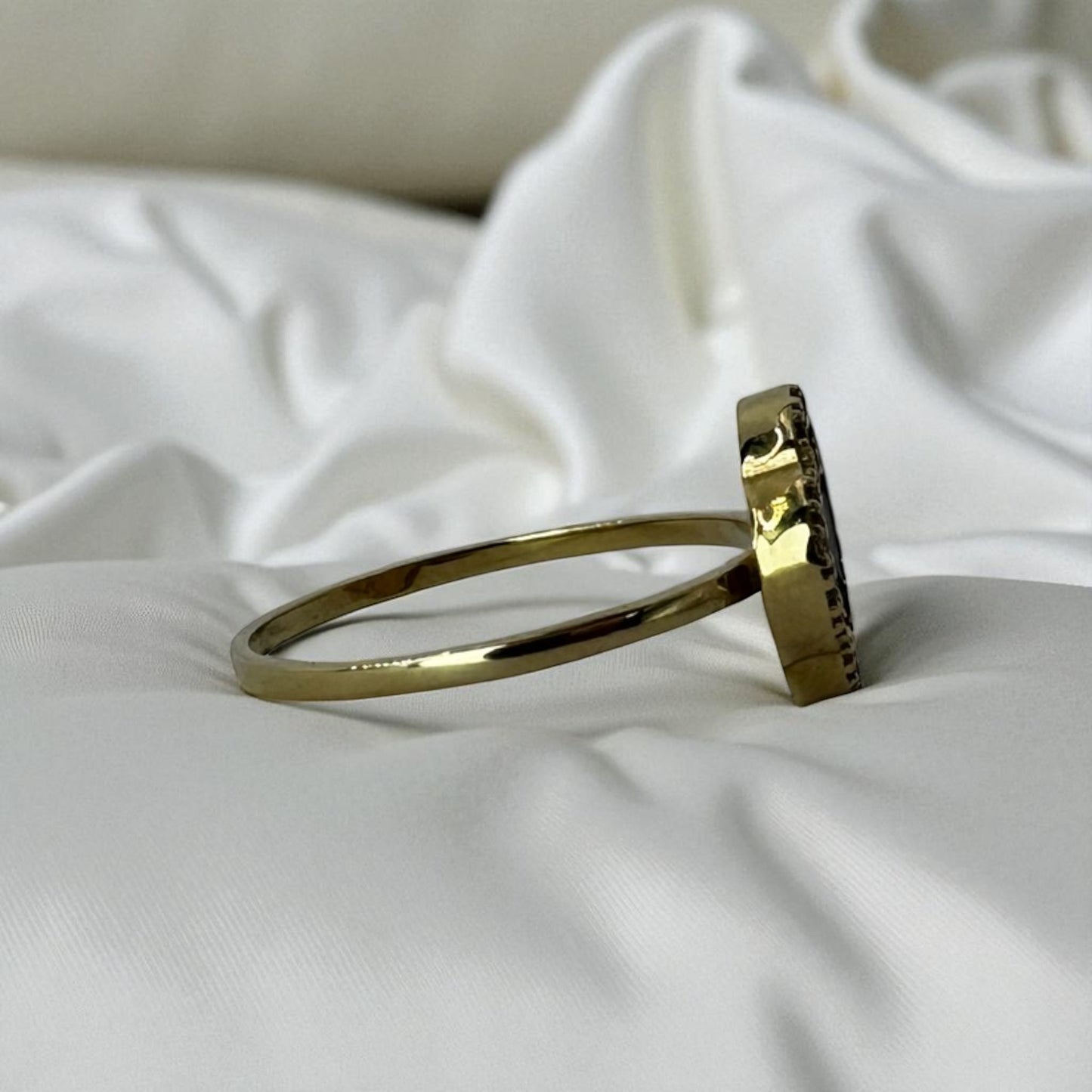 ANILLO TREBOL EN COLOR NEGRO ORO MEXICANO 10 K