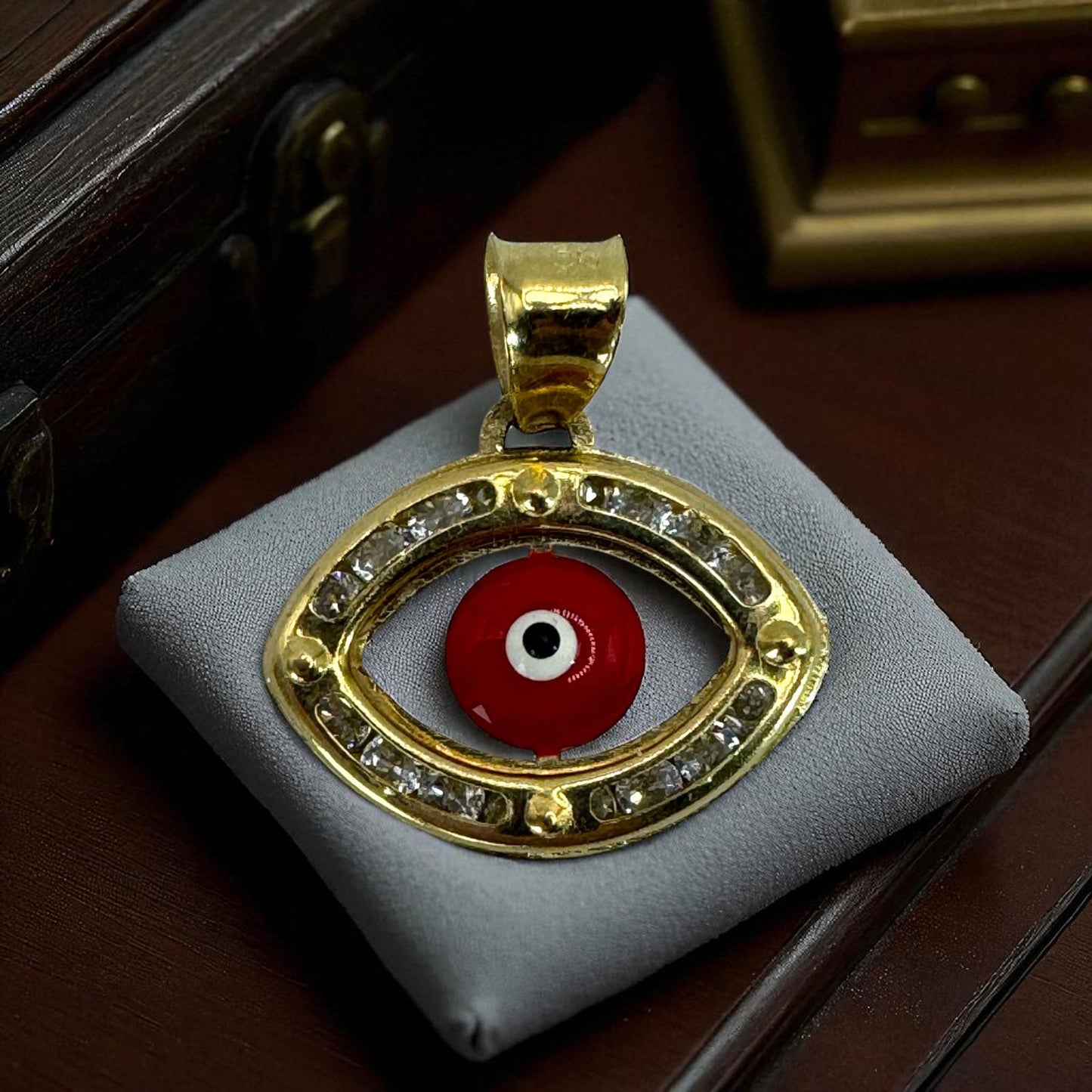 DIJE OJO TURCO OVALADO EN ORO MEXICANO 10 K