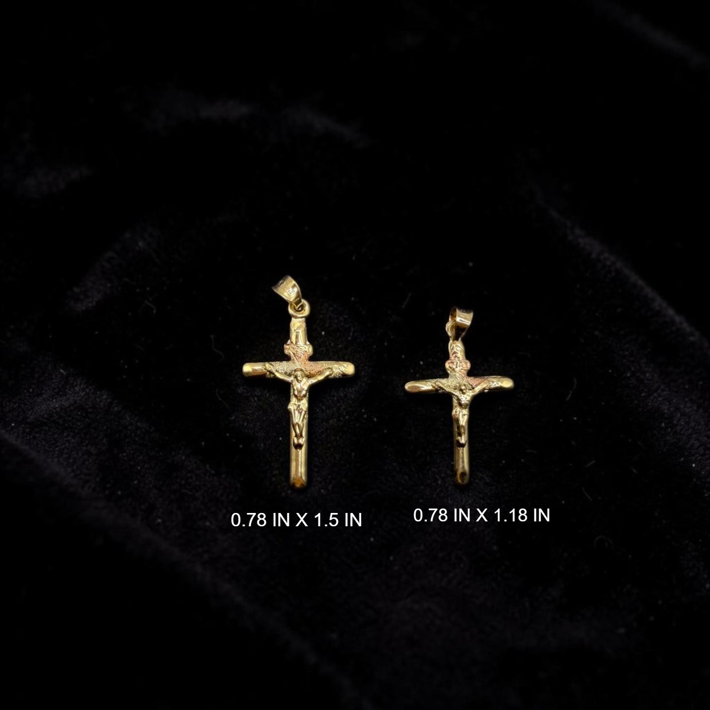 CRUCIFIJO EN 3 OROS 14 K