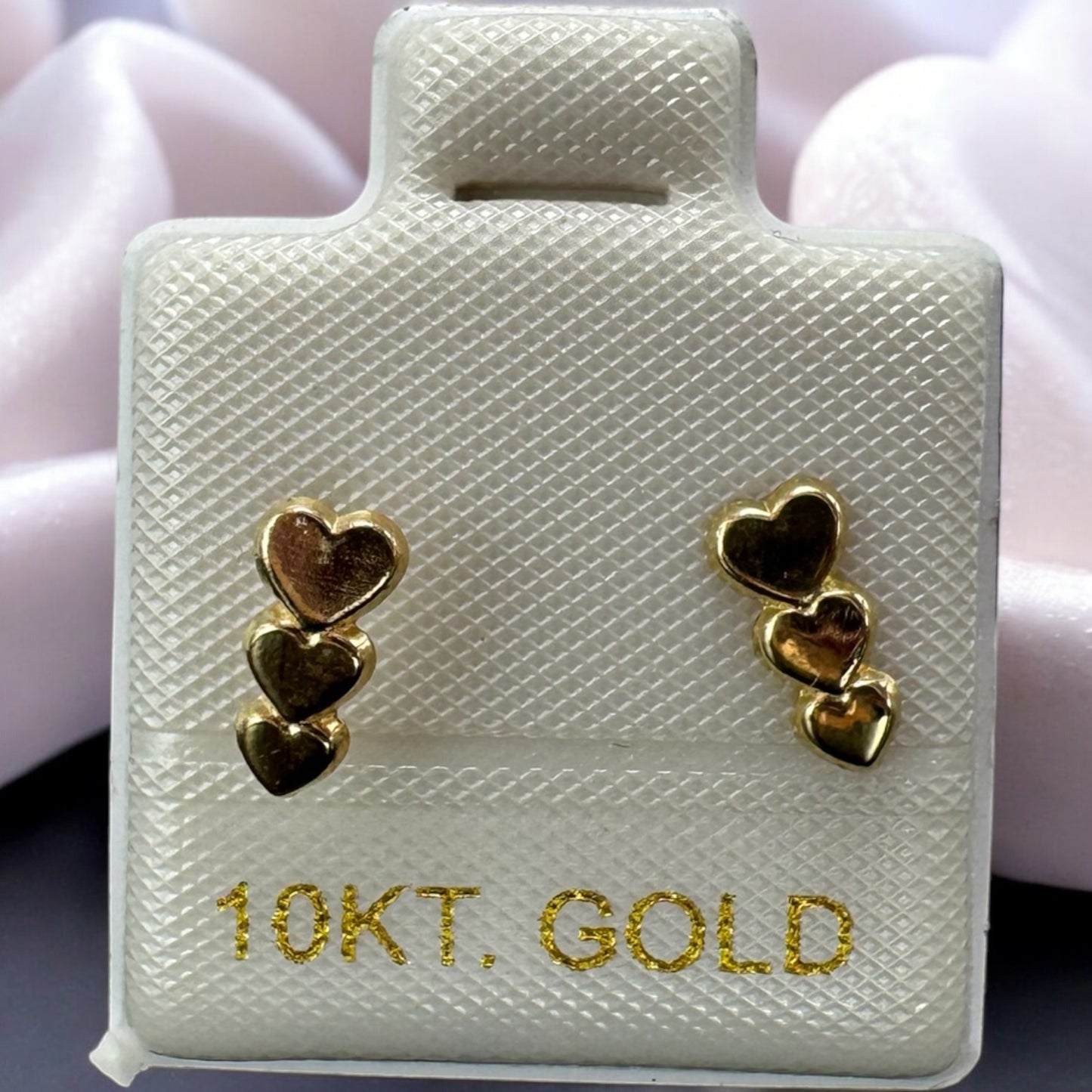 3-HEARTS EARRING IN 10K MEXICAN GOLD