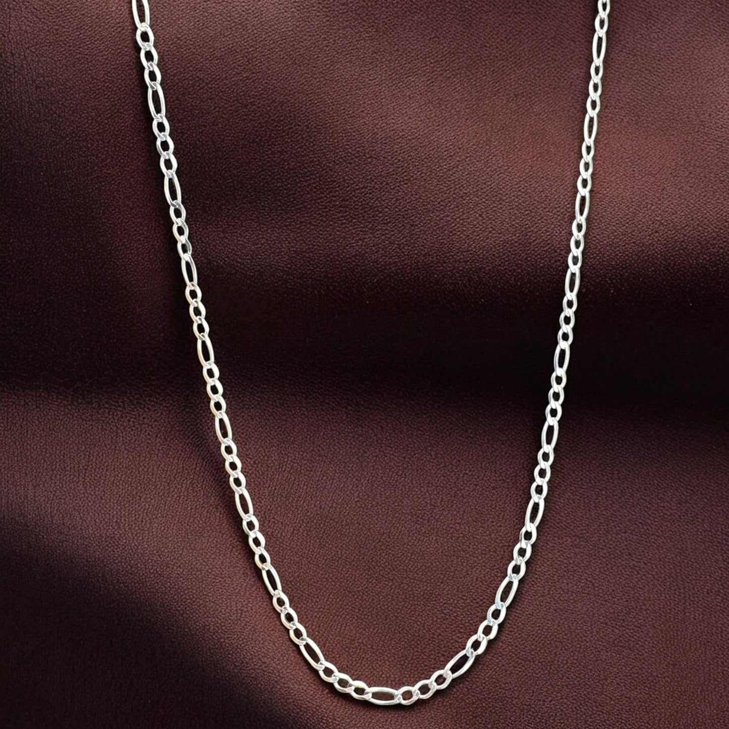 CADENA FIGARO DELGADA EN PLATA MEXICANA .925