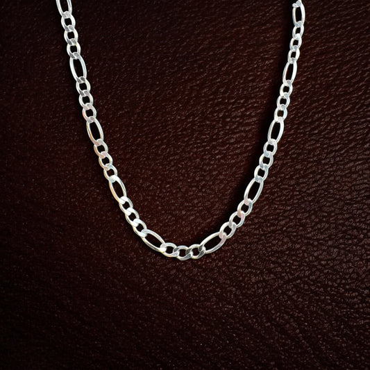 CADENA FIGARO ABIERTA EN PLATA MEXICANA .925