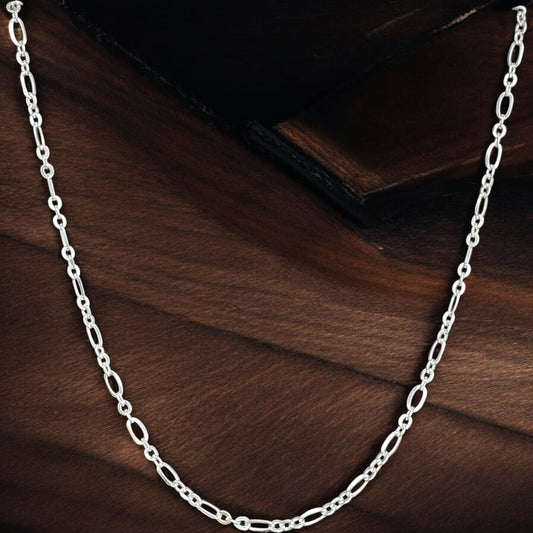 CADENA PLANA OVALADA EN PLATA MEXICANA .925
