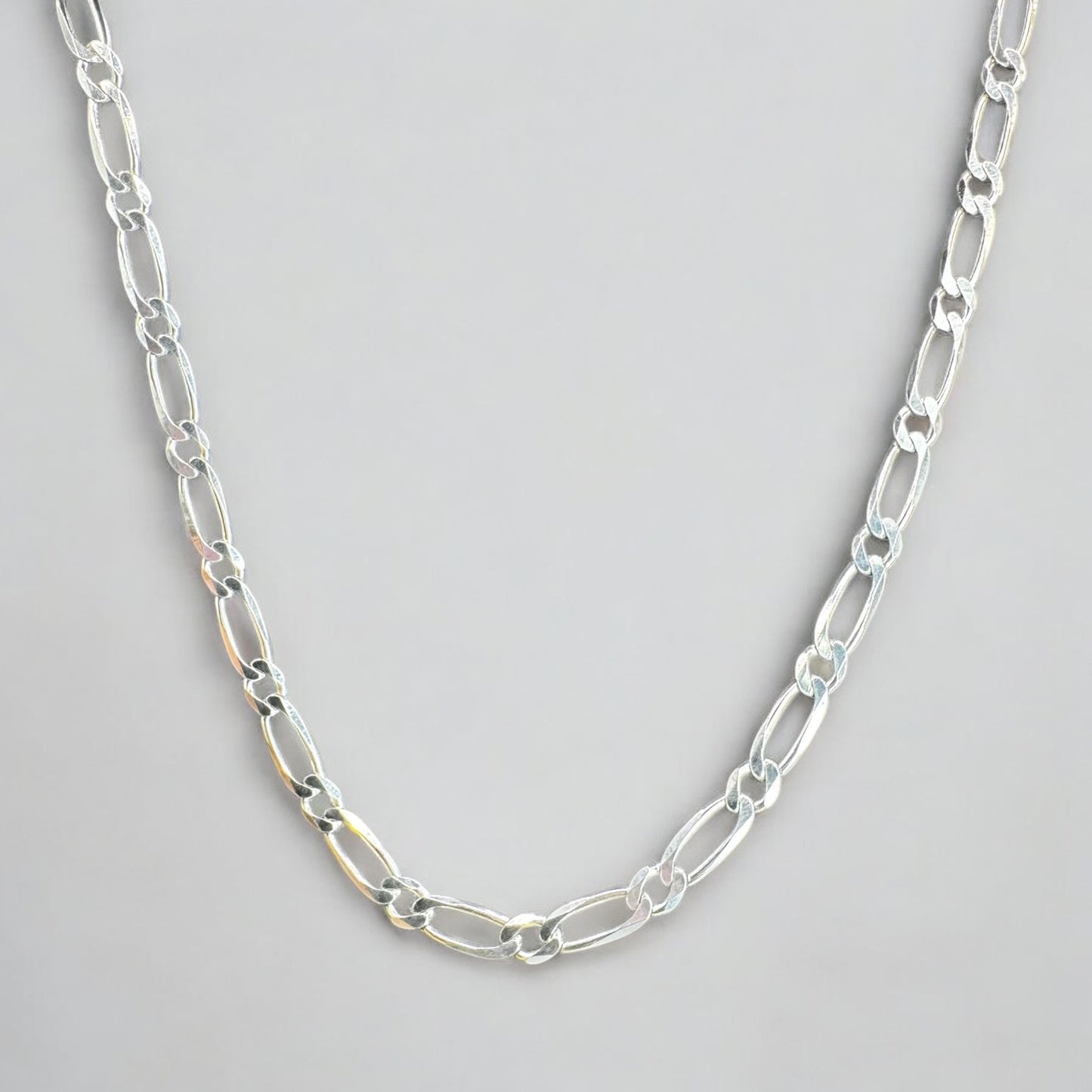 CADENA FIGARO ABIERTA EN PLATA MEXICANA .925