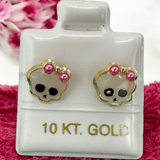 BROQUEL CALAVERAS EN ORO MEX. 10 K