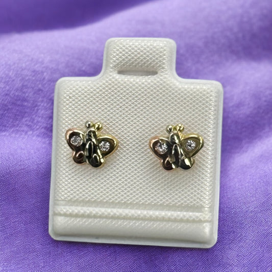 BROQUEL MARIPOSA EN 3 OROS 10 K