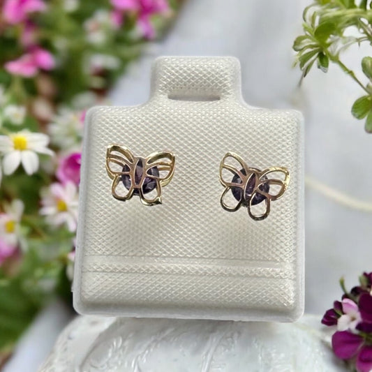 BROQUEL MARIPOSA EN ORO MEX. 10 K