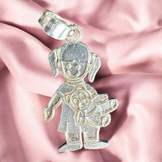 DIJE NIÑA EN PLATA MEXICANA .925