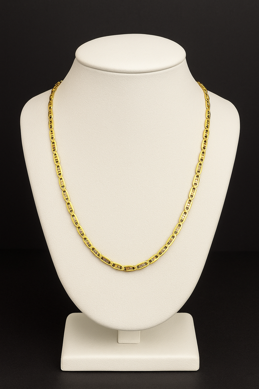 CADENA ESPEJO 2 PUNTOS EN ORO MEXICANO 10 K