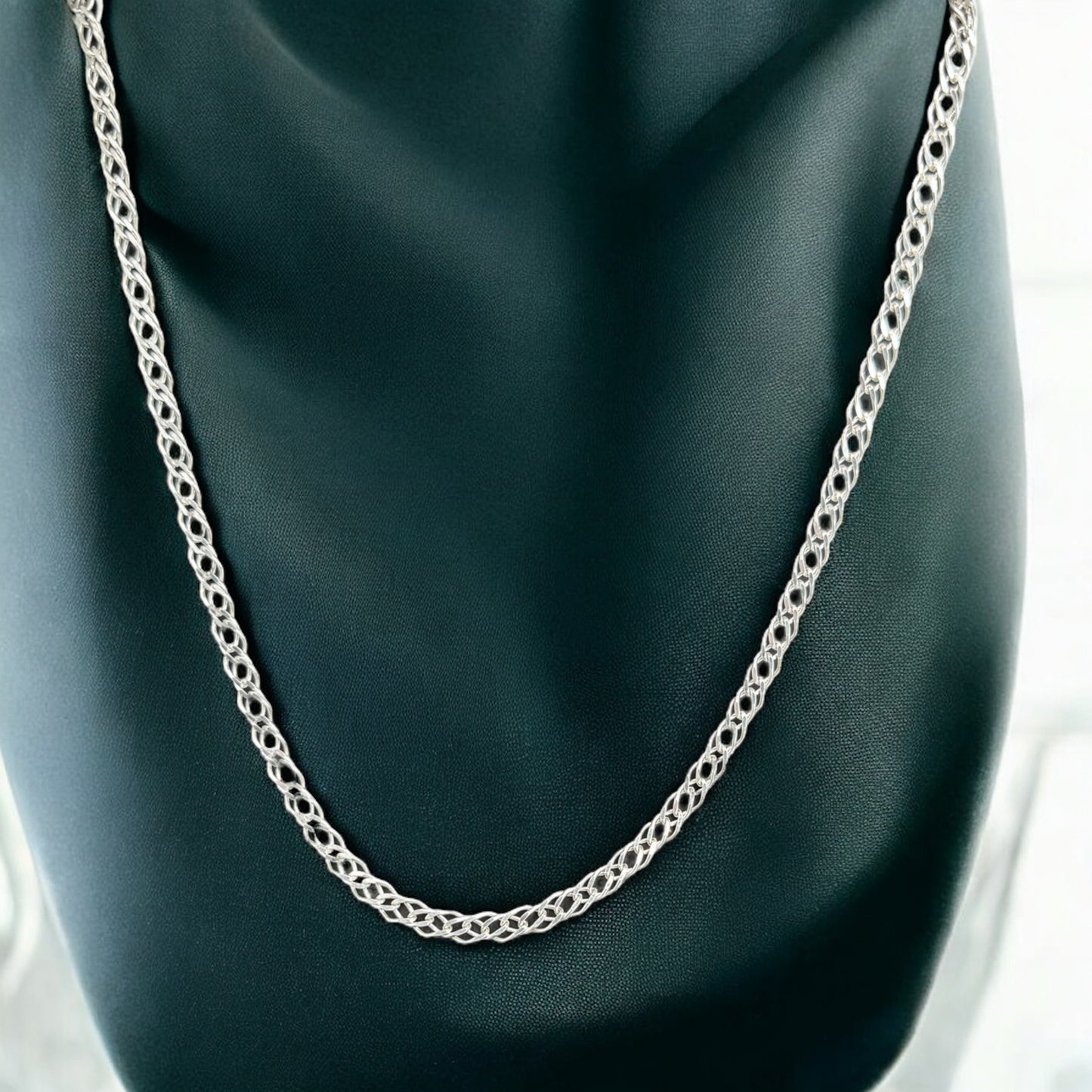 CADENA DOBLE ROMBO EN PLATA MEXICANA .925