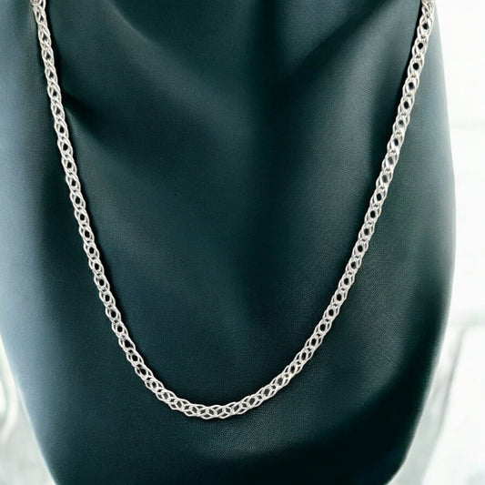 CADENA DOBLE ROMBO EN PLATA MEXICANA .925