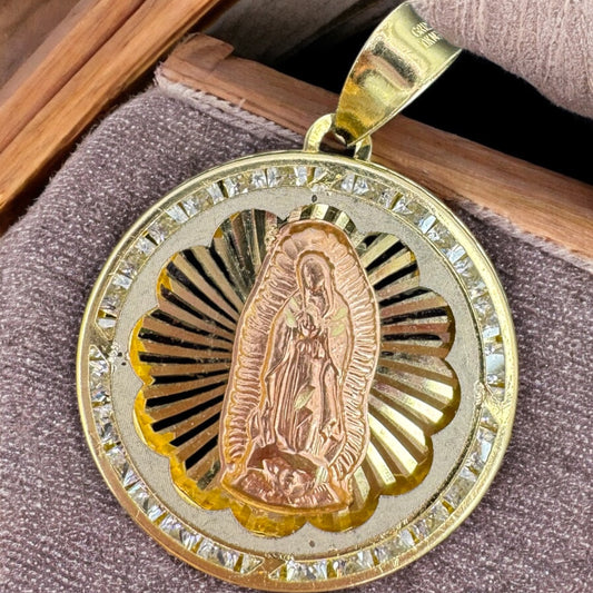 MEDALLA DE LA VIRGEN DE GUADALUPE EN ORO MEXICANO 10 K
