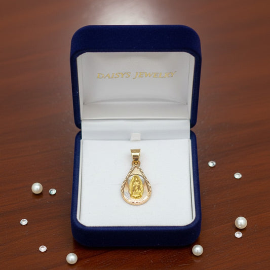 DIJE DE LA VIRGEN EN GOTA EN ORO 14 K