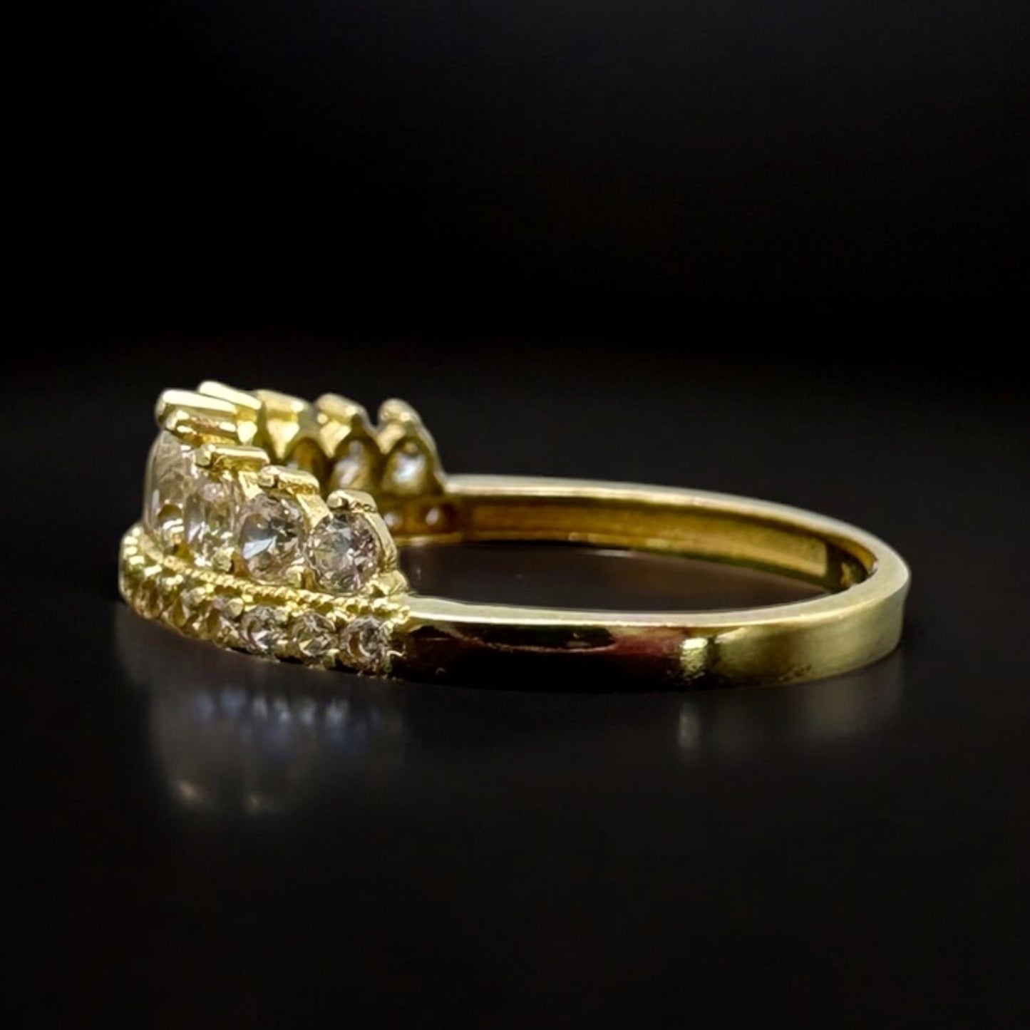 ANILLO DE CORONA PARA DAMA EN ORO MEXICANO 10 K