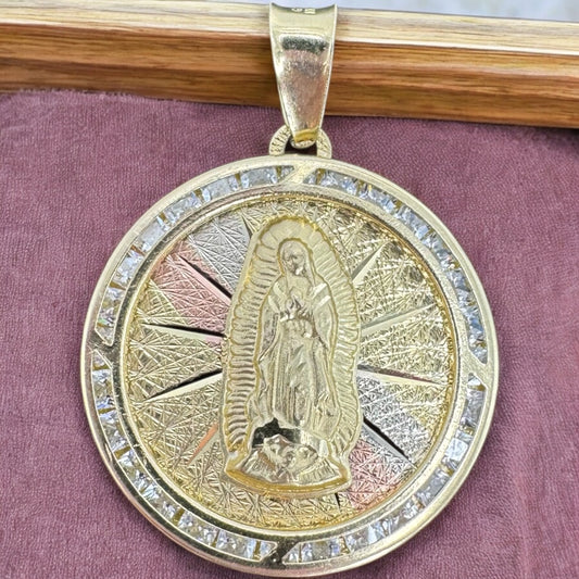 MEDALLA VIRGEN DE GUADALUPE EN ORO MEXICANO 10 K