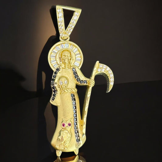 DIJE SANTA MUERTE EN ORO MEXICANO 10 K