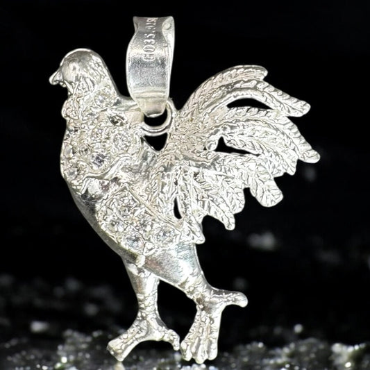 DIJE GALLO EN PLATA MEXICANA .925