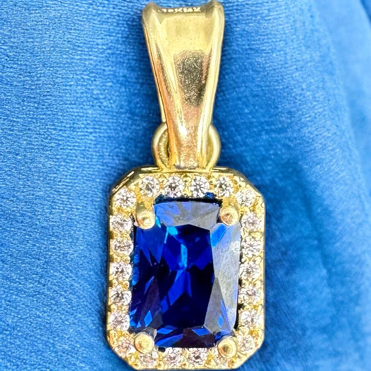 DIJE CUADRADO AZUL EN ORO MEXICANO 10 K