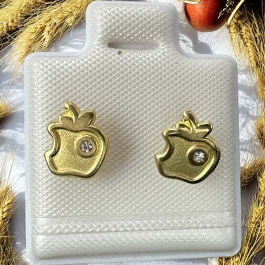 BROQUEL MANZANA EN ORO MEX. 10 K