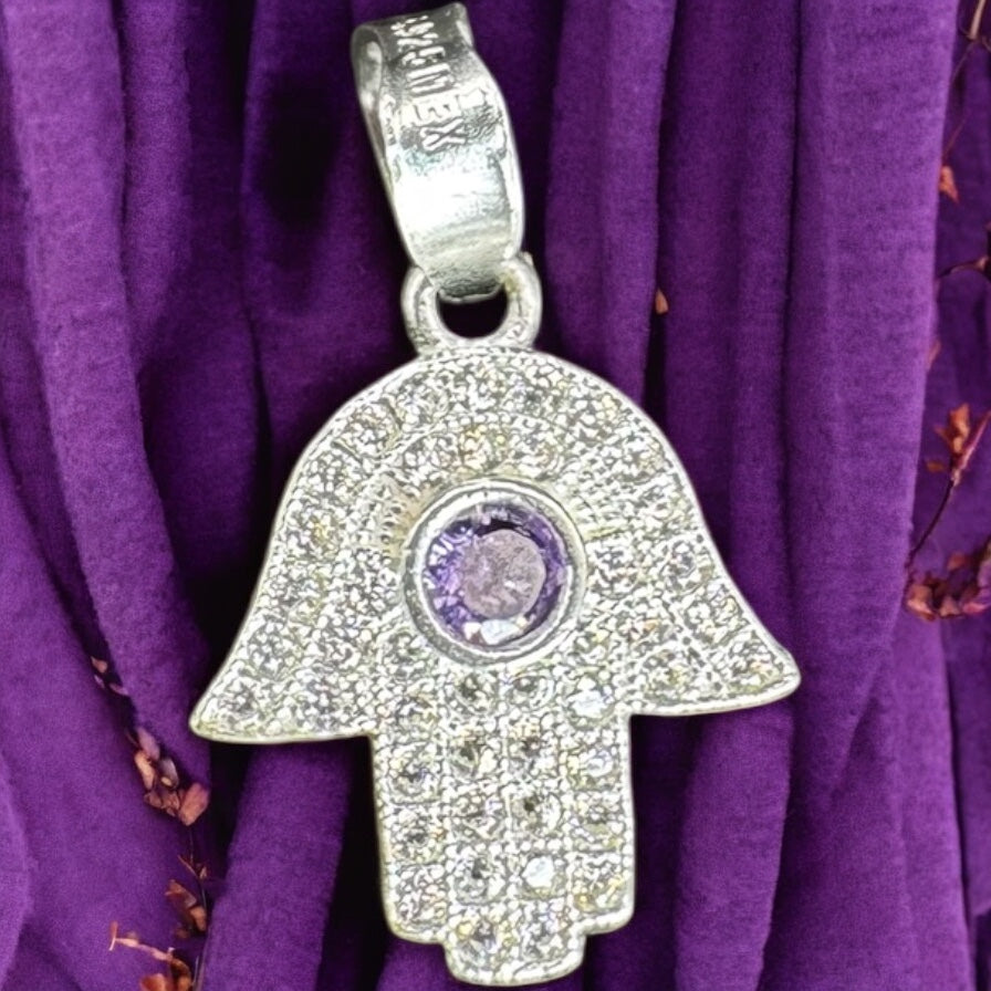 DIJE MANO DE FATIMA EN PLATA MEXICANA .925