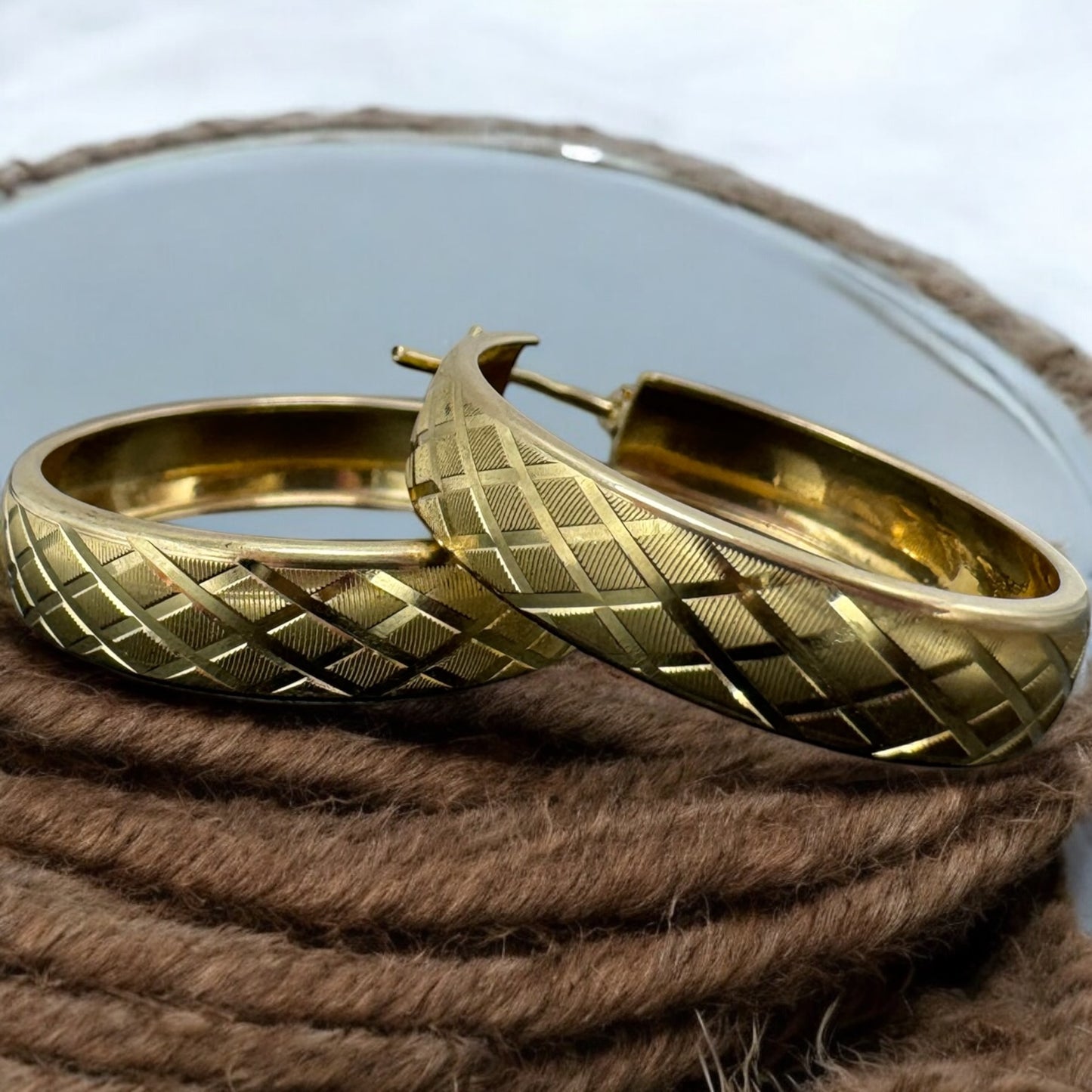 ARRACADA DISEÑO ROMBO EN ORO MEXICANO 10 K