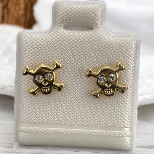 BROQUEL CALAVERA EN ORO MEX. 10 K