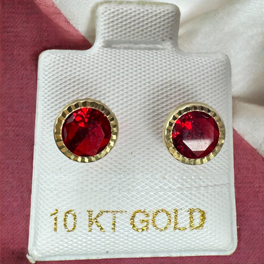 BROQUEL ROJO CON DORADO EN ORO MEX. 10 K
