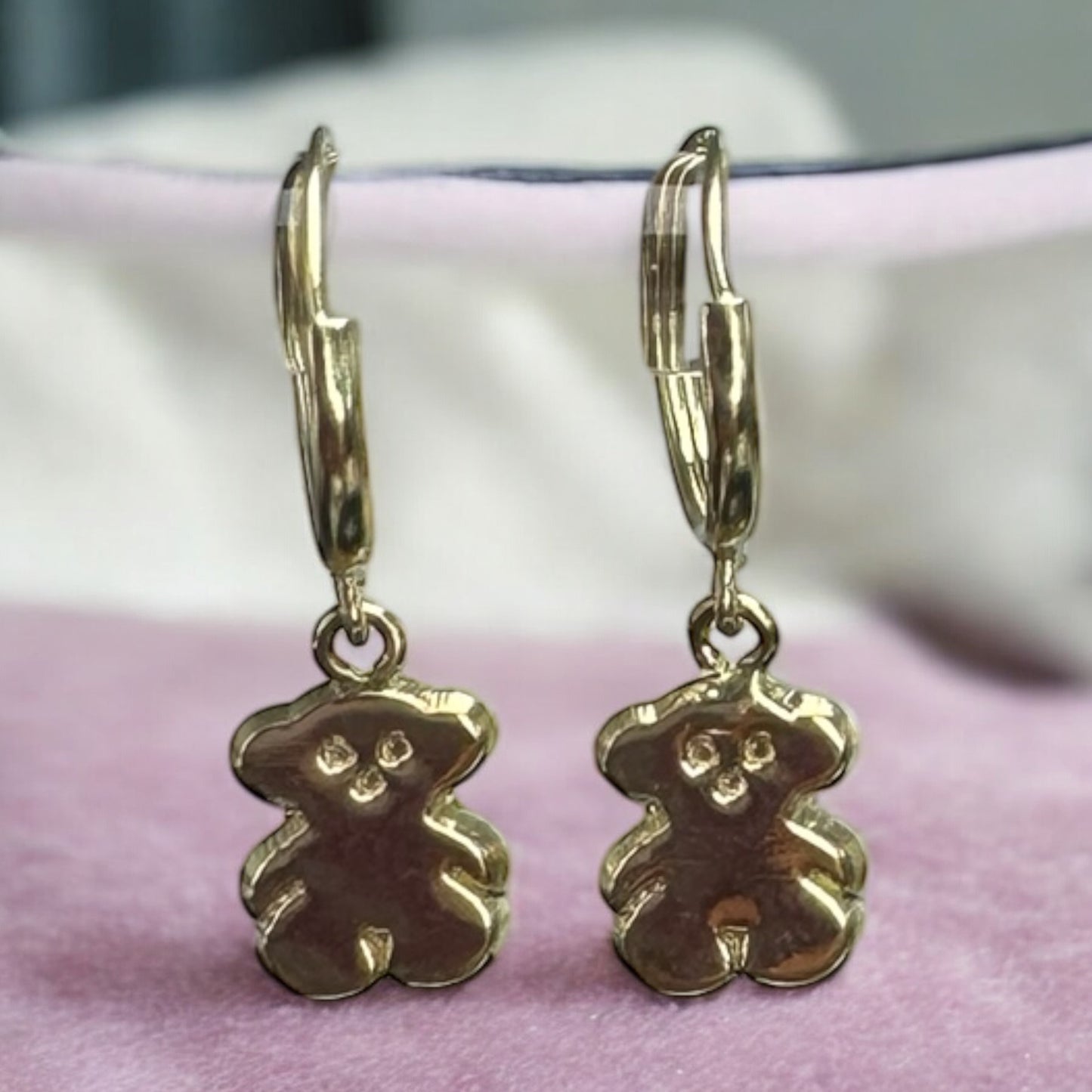 10K Mexican Gold Teddy Bear Stud Earrings