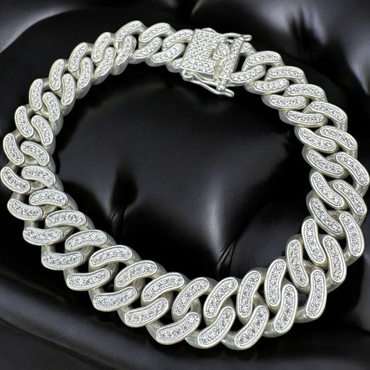 PULSO ADIAMANTADO EN PLATA MEXICANA .925