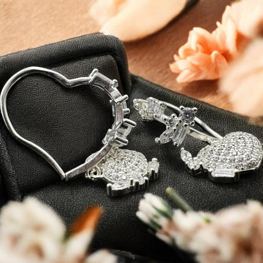 ARETE DE CORAZON EN PLATA MEXICANA .925